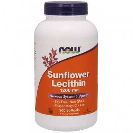  LECITHIN SUNFLOWER NOW FOODS 1200 mg (100 капс) 