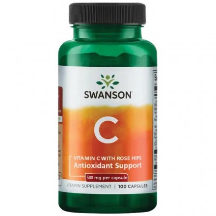 Swanson Vitamin C with Rose Hips (30, 100 капс)