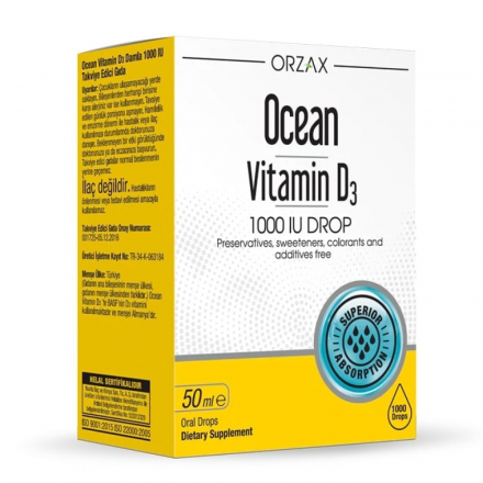 Ocean vitamin d3 1000 IU drop Orzax (50мл)