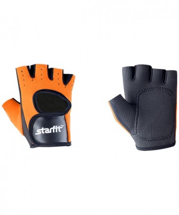 Перчатки для фитнеса SU-107, оранжевый/черный Starfit