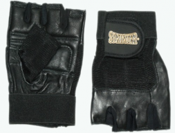 Перчатки для тяжёлой атлетики. Материал: кожа, ткань. Цвет чёрный. Размеры S - XL. :(171-174)