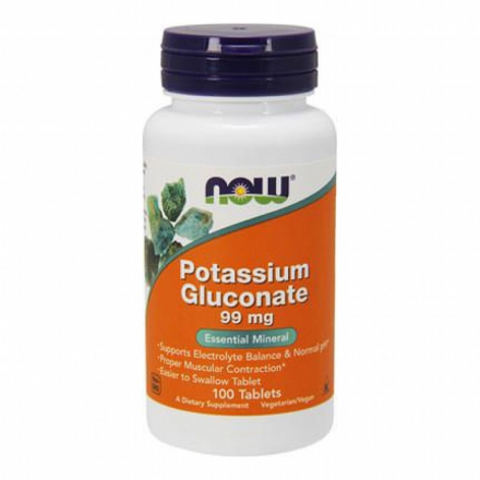 NOW FOODS POTASSIUM GLUCONATE 99MG (100табл)