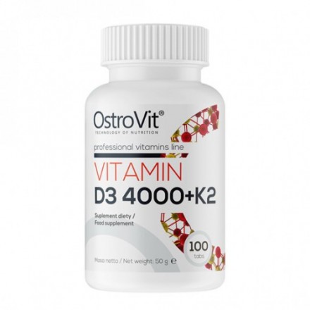  Vitamin D3 4000+K2 OstroVit (100 табл)