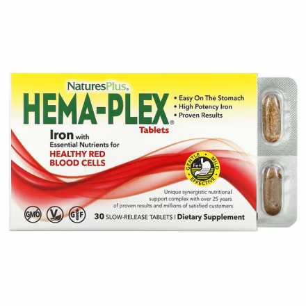 Hema-Plex Iron with Essential Nutrients Nature&#039;s Plus (30 таб)