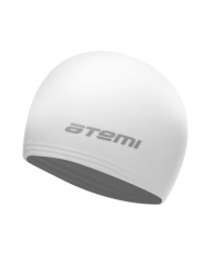 Шапочка для плавания Atemi, тонкий силикон, белая, TC407
